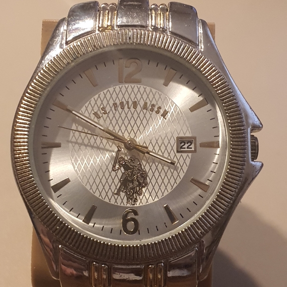 Accutime Other - 10/$20 U.S. Polo Assn Silver/Goldtone Stainless Steel Men's Watch w/Date